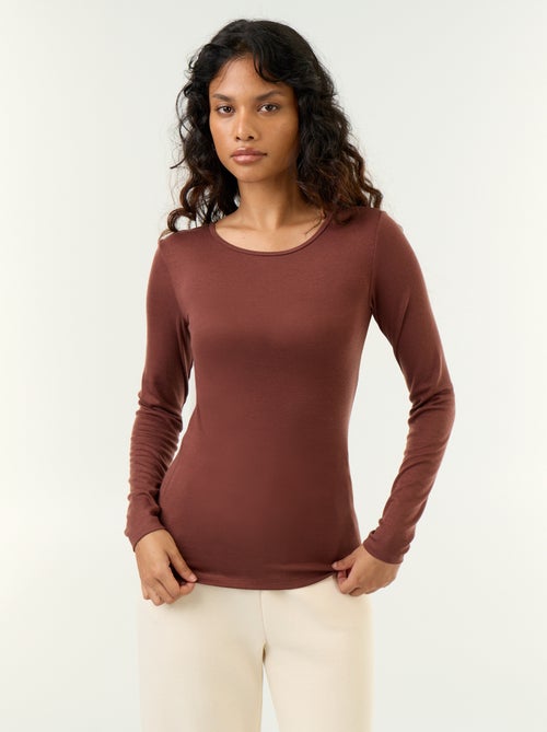 T-shirt a maniche lunghe in misto lana - Kiabi