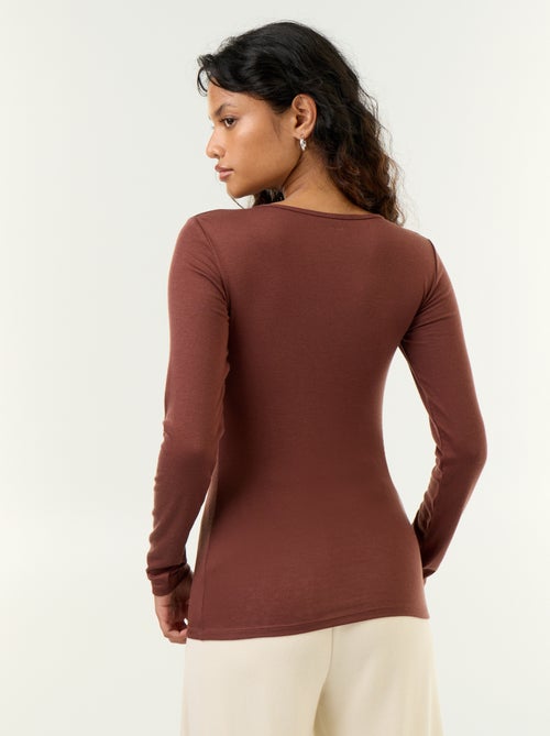T-shirt a maniche lunghe in misto lana - Kiabi