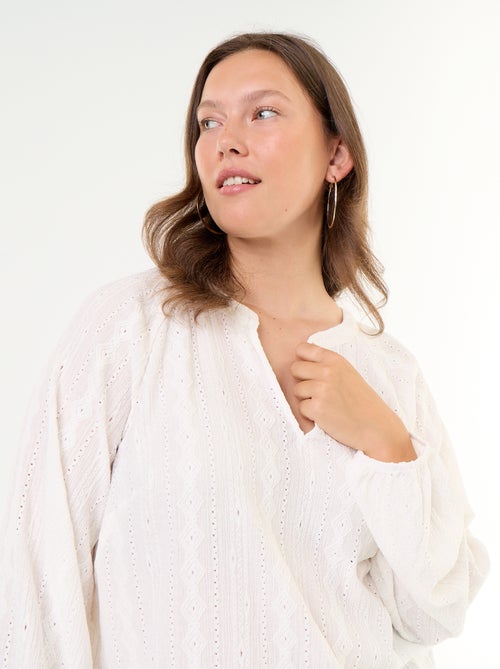 T-shirt a maniche lunghe in pizzo traforato - Kiabi
