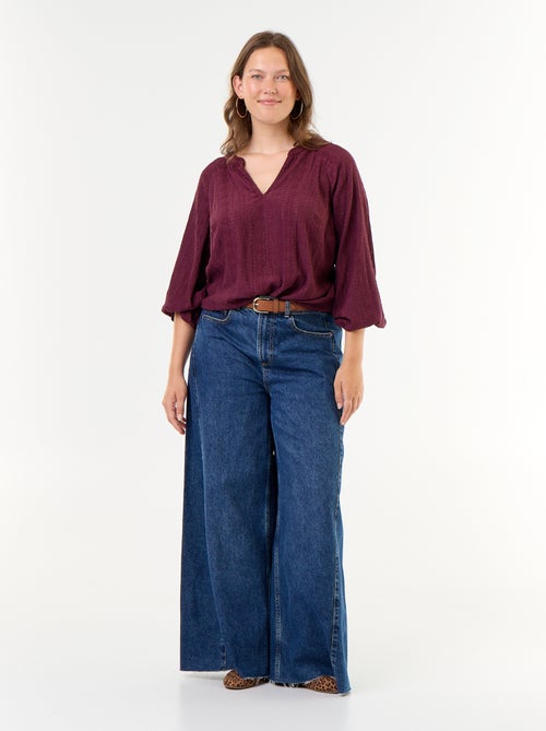 T-shirt a maniche lunghe in pizzo traforato - Kiabi