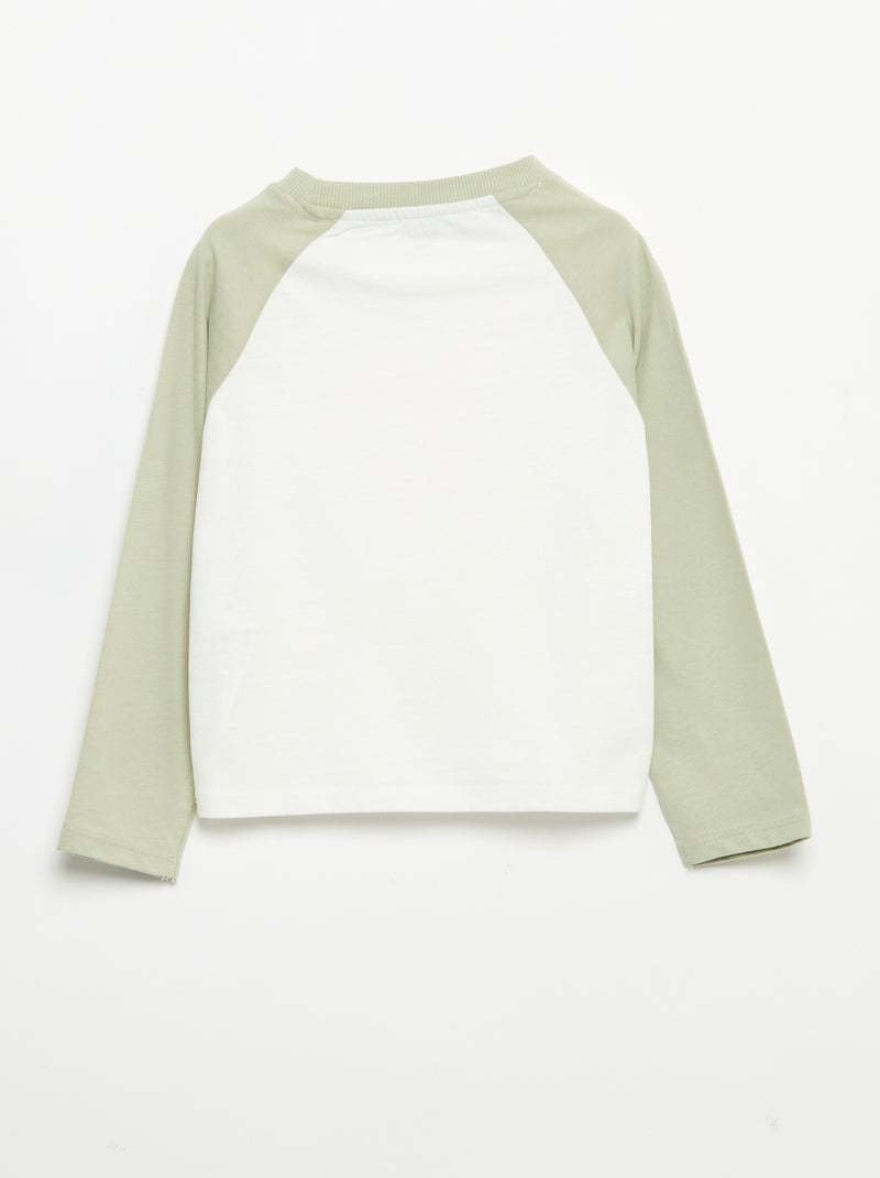 T-shirt a maniche lunghe raglan Bianco - Kiabi