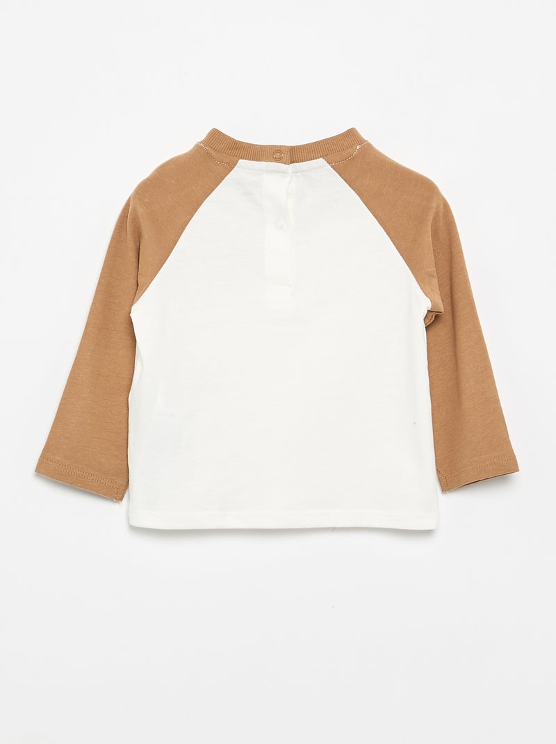T-shirt a maniche lunghe raglan Marrone - Kiabi