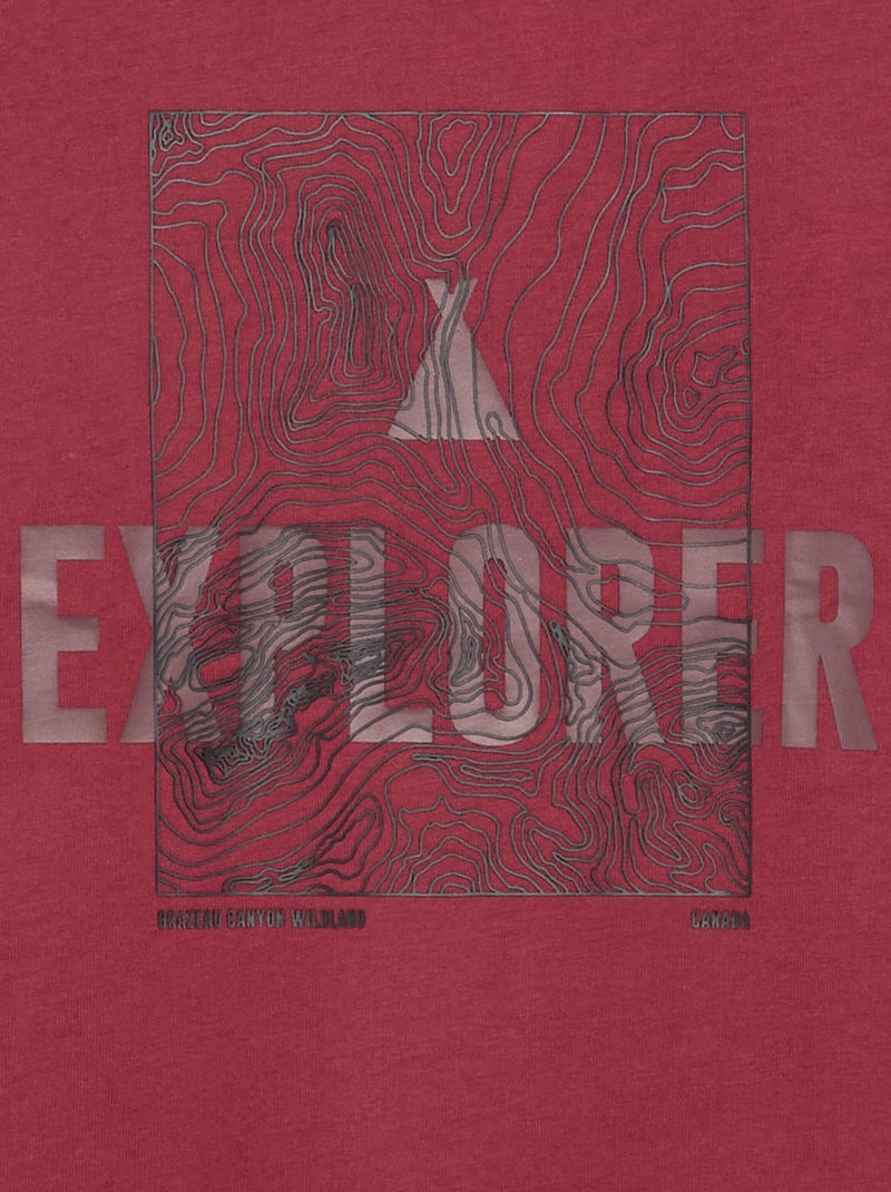 T-shirt a maniche lunghe stampata Rosso - Kiabi