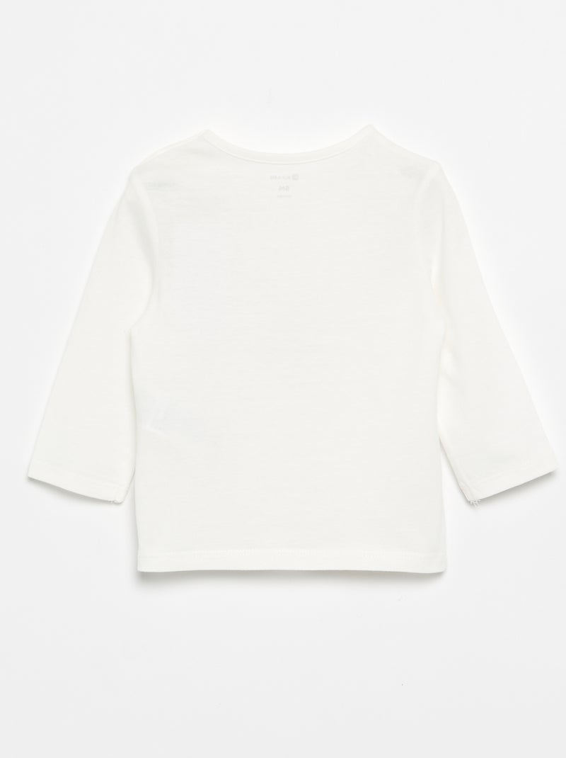 T-shirt a maniche lunghe stampato Bianco - Kiabi