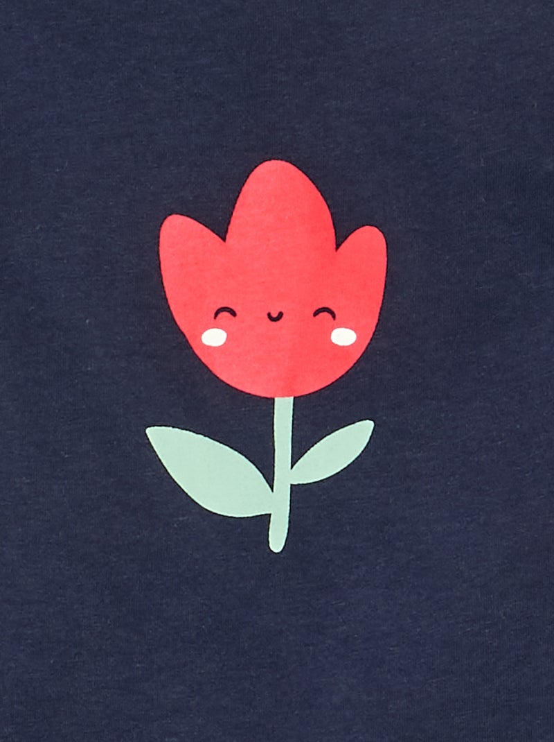 T-shirt a maniche lunghe stampato Blu - Kiabi