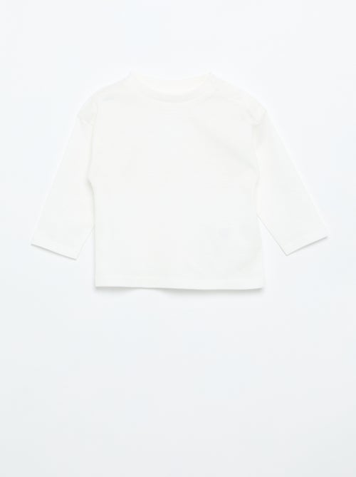 T-shirt a maniche lunghe tinta unita - Kiabi