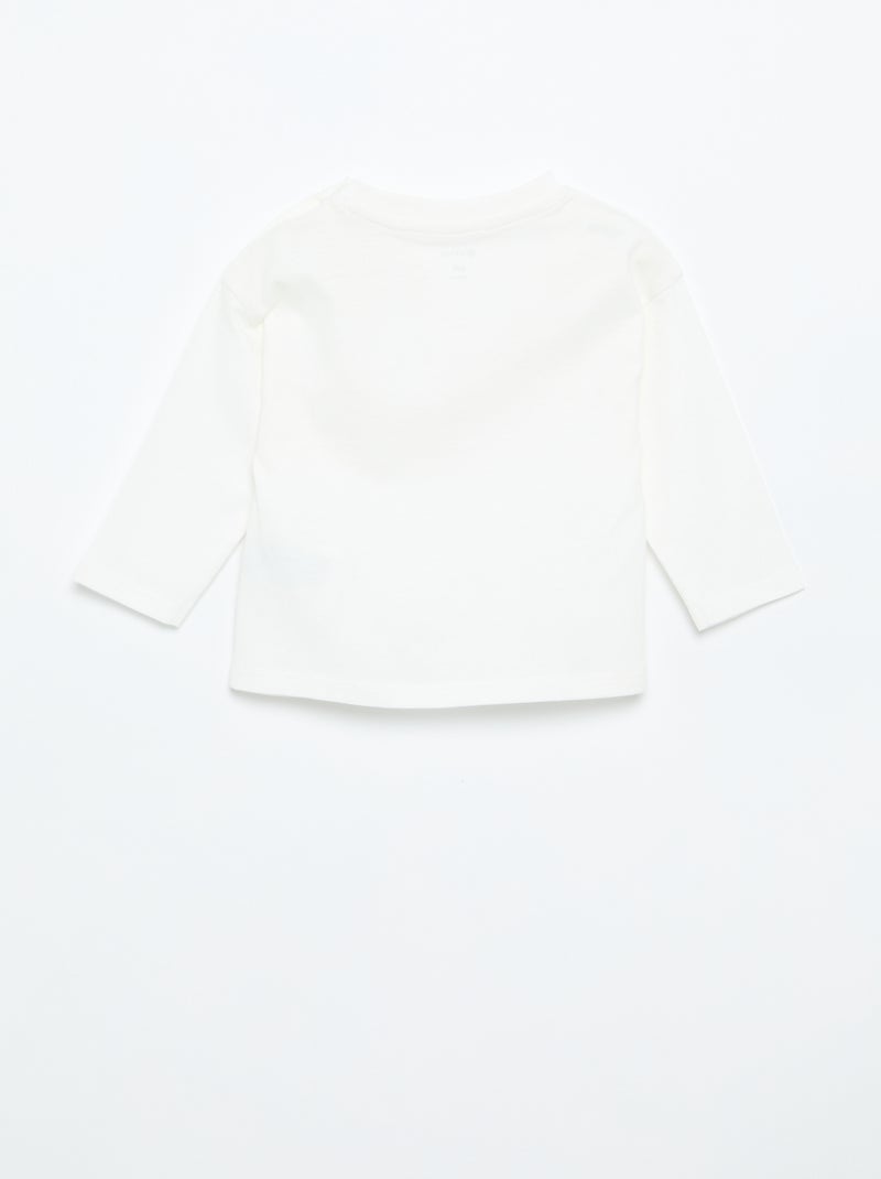 T-shirt a maniche lunghe tinta unita Bianco - Kiabi