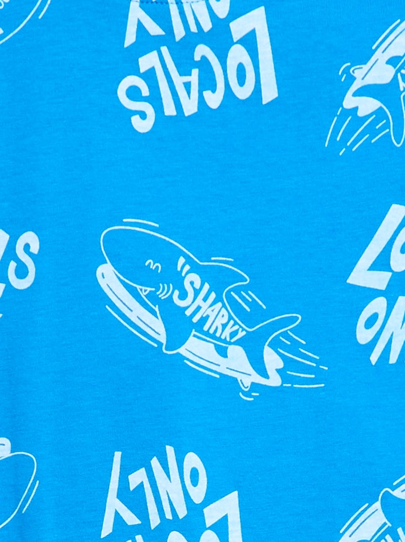 T-shirt à motif manches courtes Bleu - Kiabi