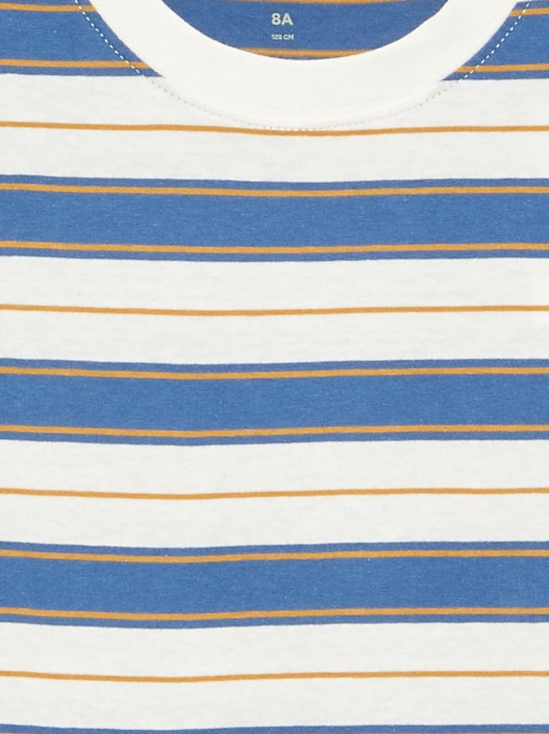 T-shirt a righe a maniche corte Bianco - Kiabi