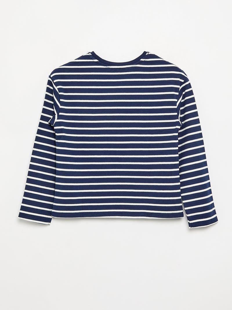 T-shirt a righe a maniche lunghe Blu - Kiabi