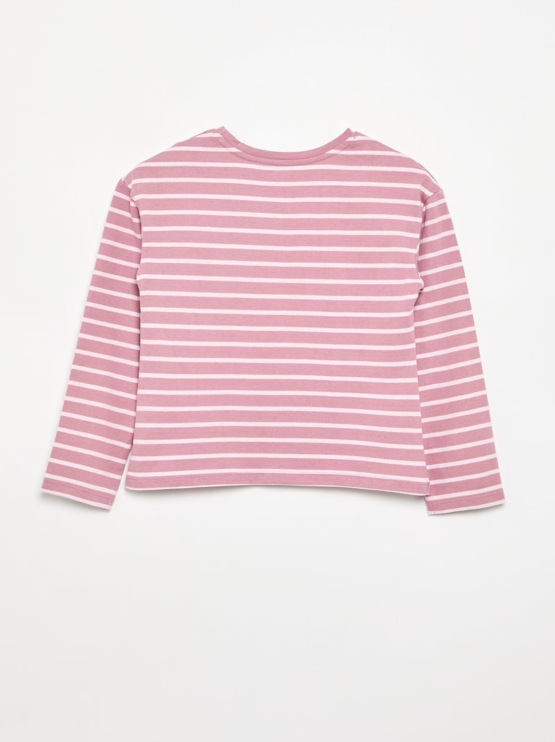 T-shirt a righe a maniche lunghe Rosa - Kiabi