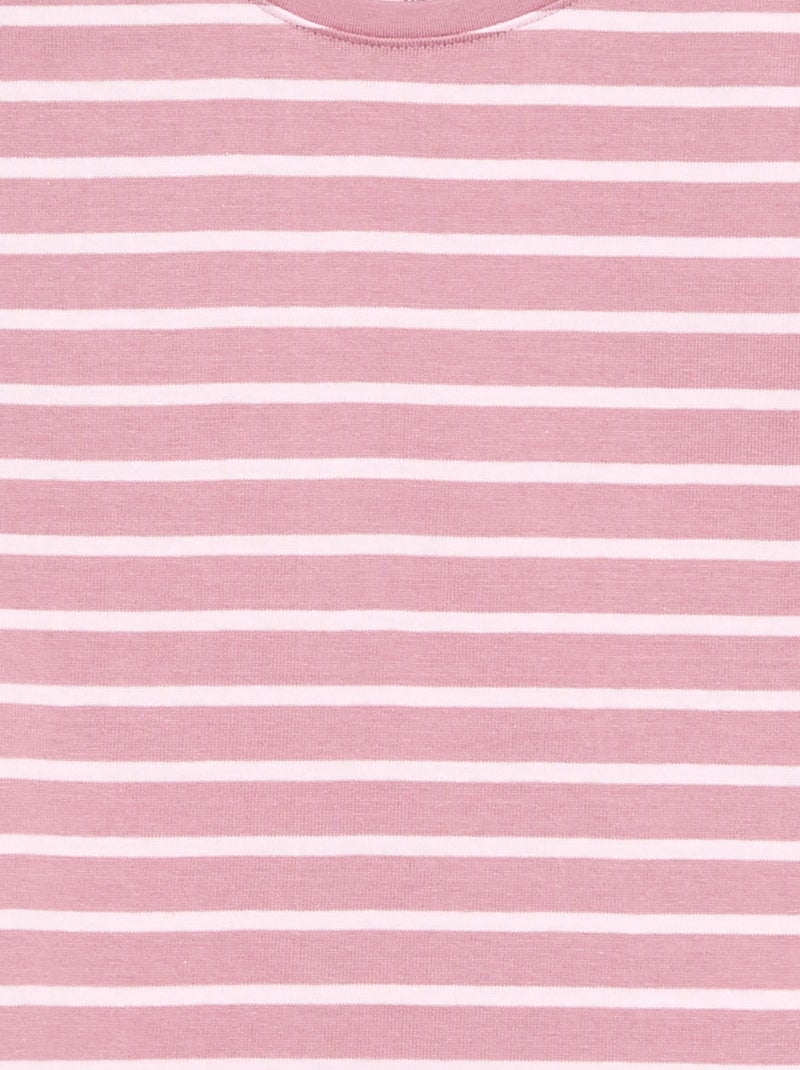 T-shirt a righe a maniche lunghe Rosa - Kiabi