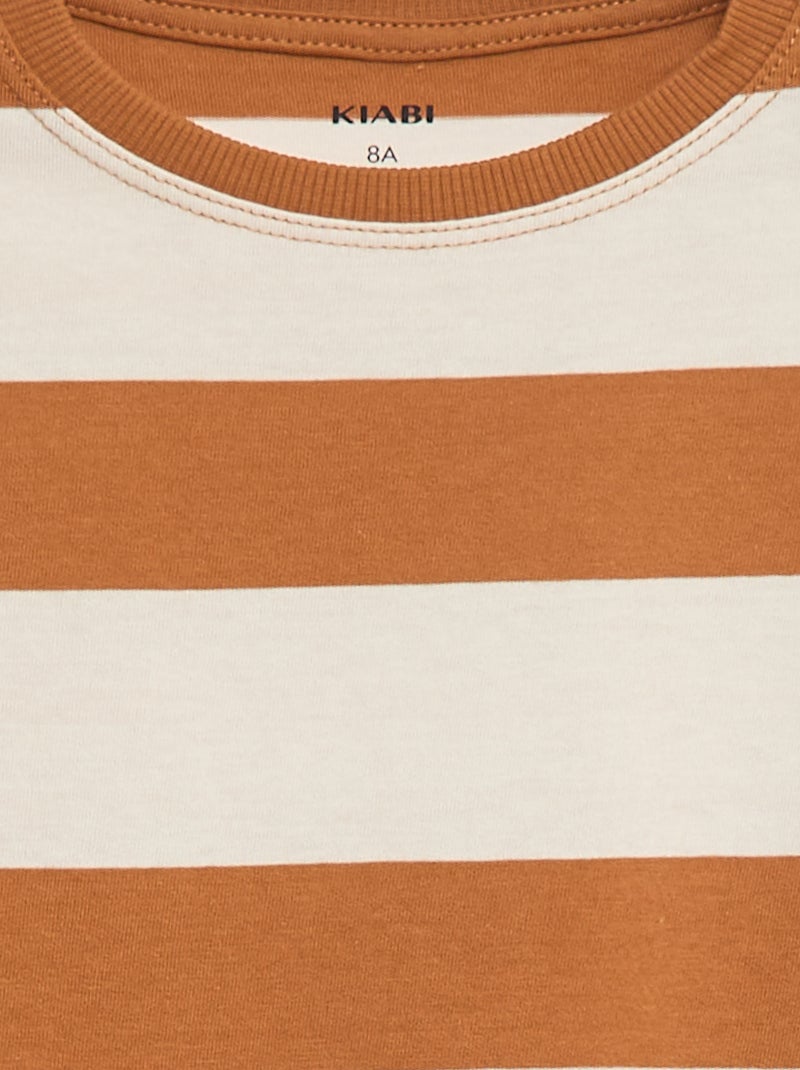 T-shirt a righe Beige - Kiabi