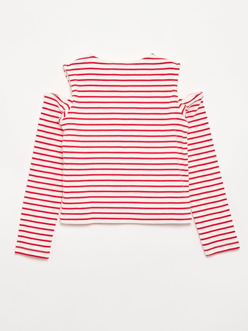 T-shirt a righe senza maniche Rosso - Kiabi