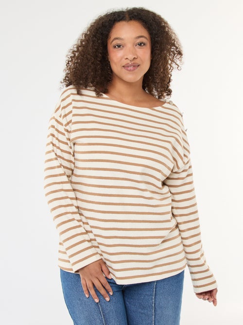 T-shirt a righe stile marinara con scollo a barca - Kiabi