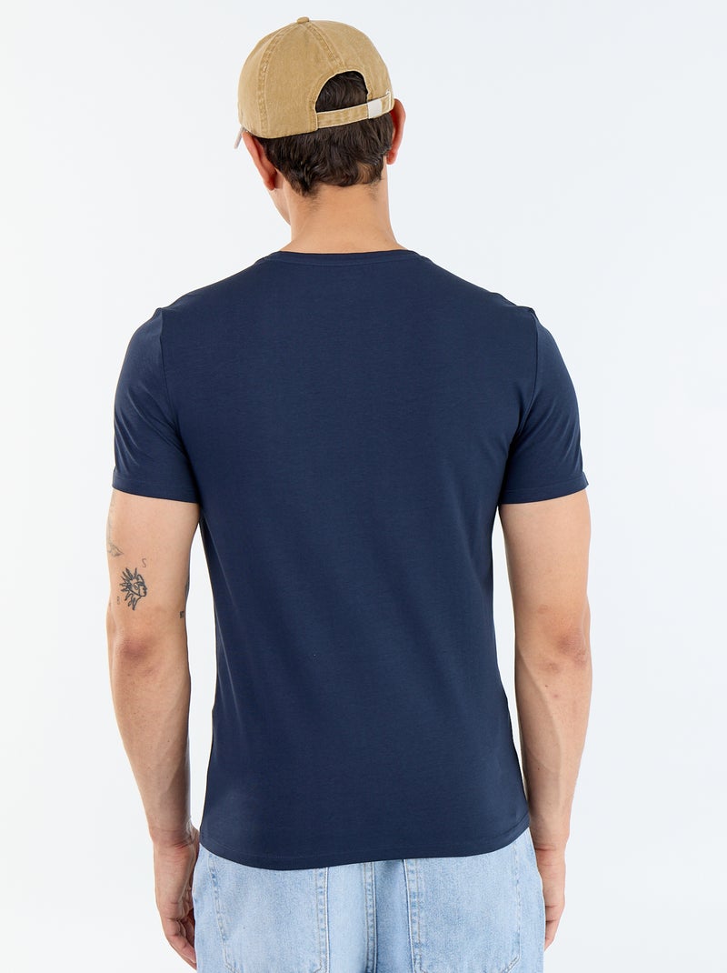 T-shirt a tinta unita - Slim fit Blu - Kiabi