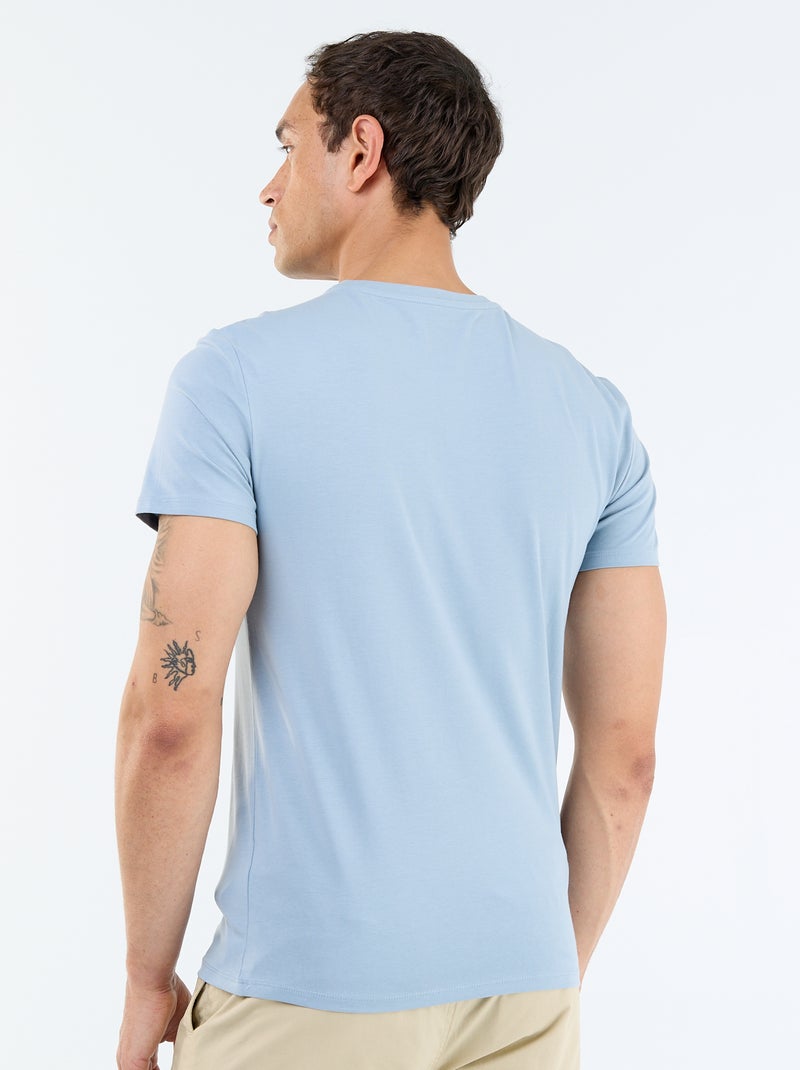 T-shirt a tinta unita - Slim fit Blu - Kiabi