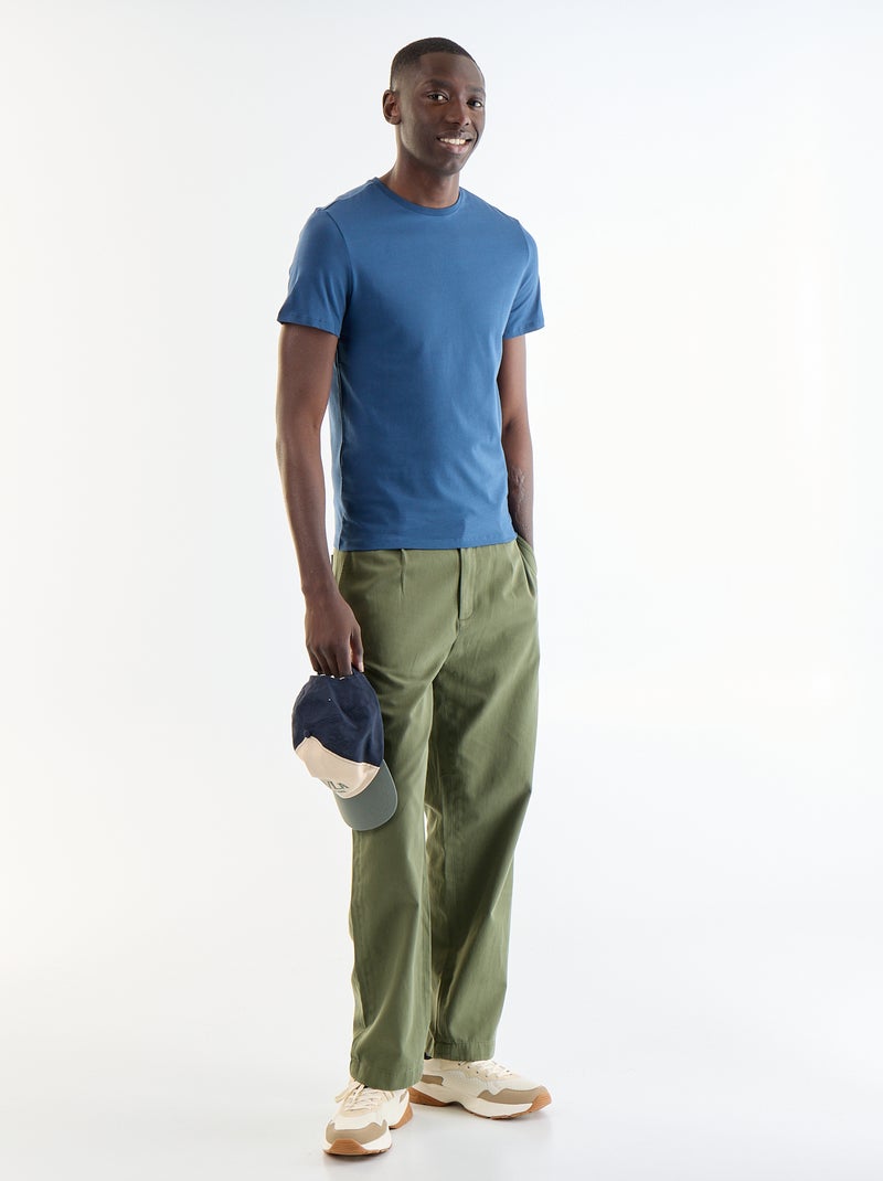 T-shirt a tinta unita - Slim fit Blu - Kiabi