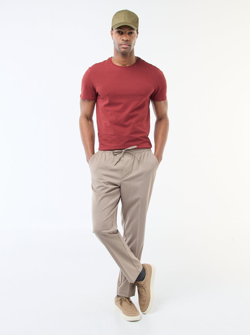 T-shirt a tinta unita - Slim fit Rosso - Kiabi