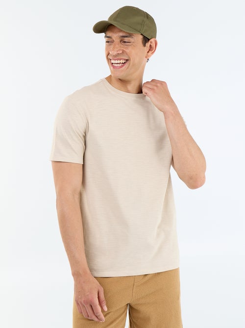T-shirt a tinta unita a maniche corte - Kiabi