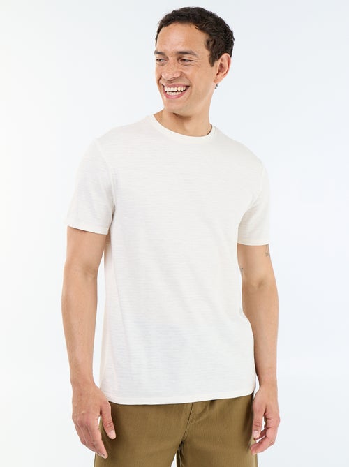 T-shirt a tinta unita a maniche corte - Kiabi
