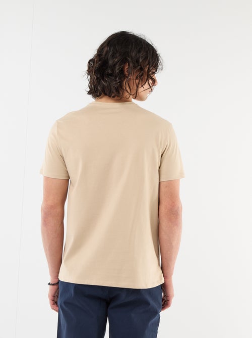 T-shirt a tinta unita a maniche corte con ricamo - Kiabi