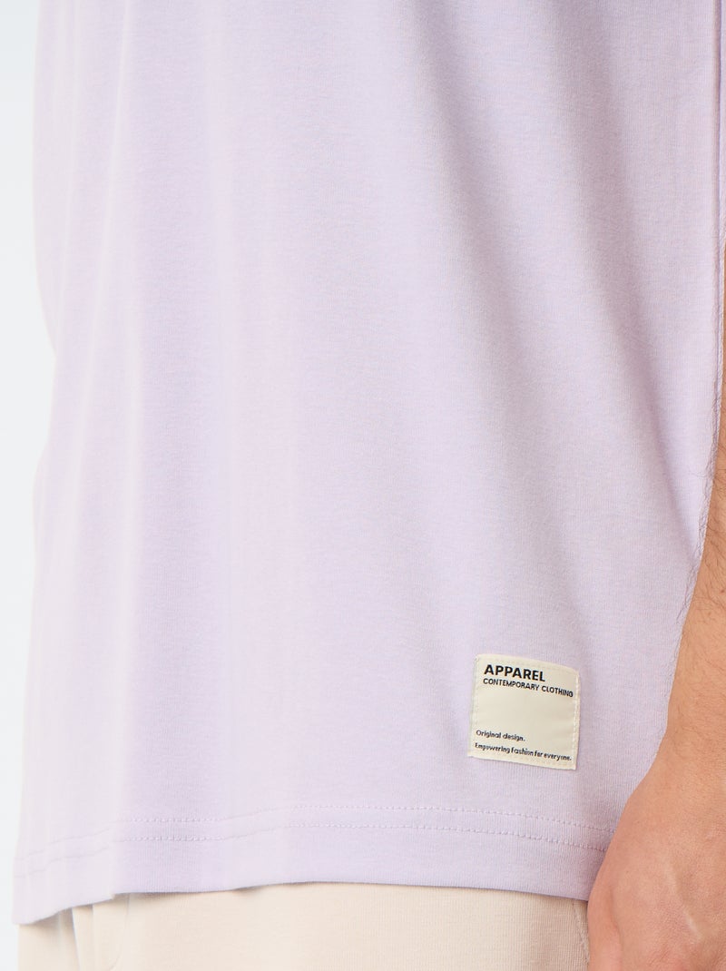 T-shirt a tinta unita a maniche corte e girocollo Rosa - Kiabi
