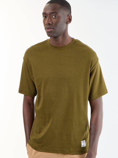 T-shirt a tinta unita a maniche corte e girocollo - Kiabi
