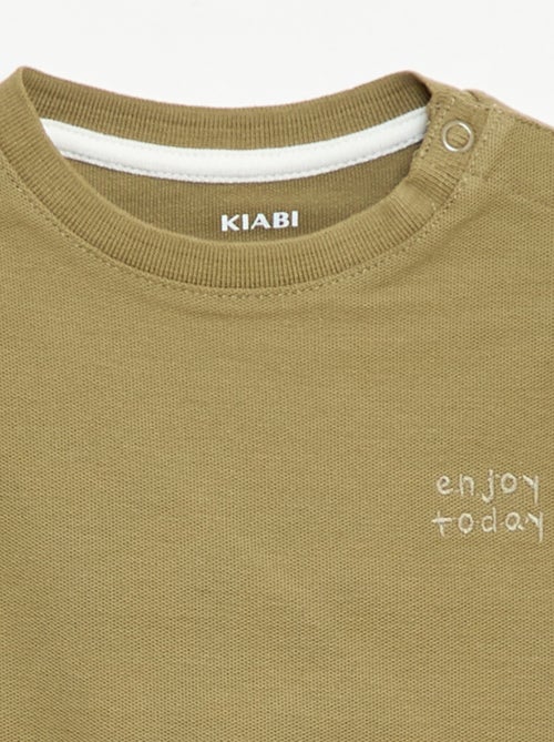 T-shirt a tinta unita a maniche corte in cotone - Kiabi