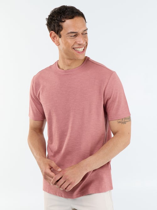 T-shirt a tinta unita a maniche corte - Kiabi