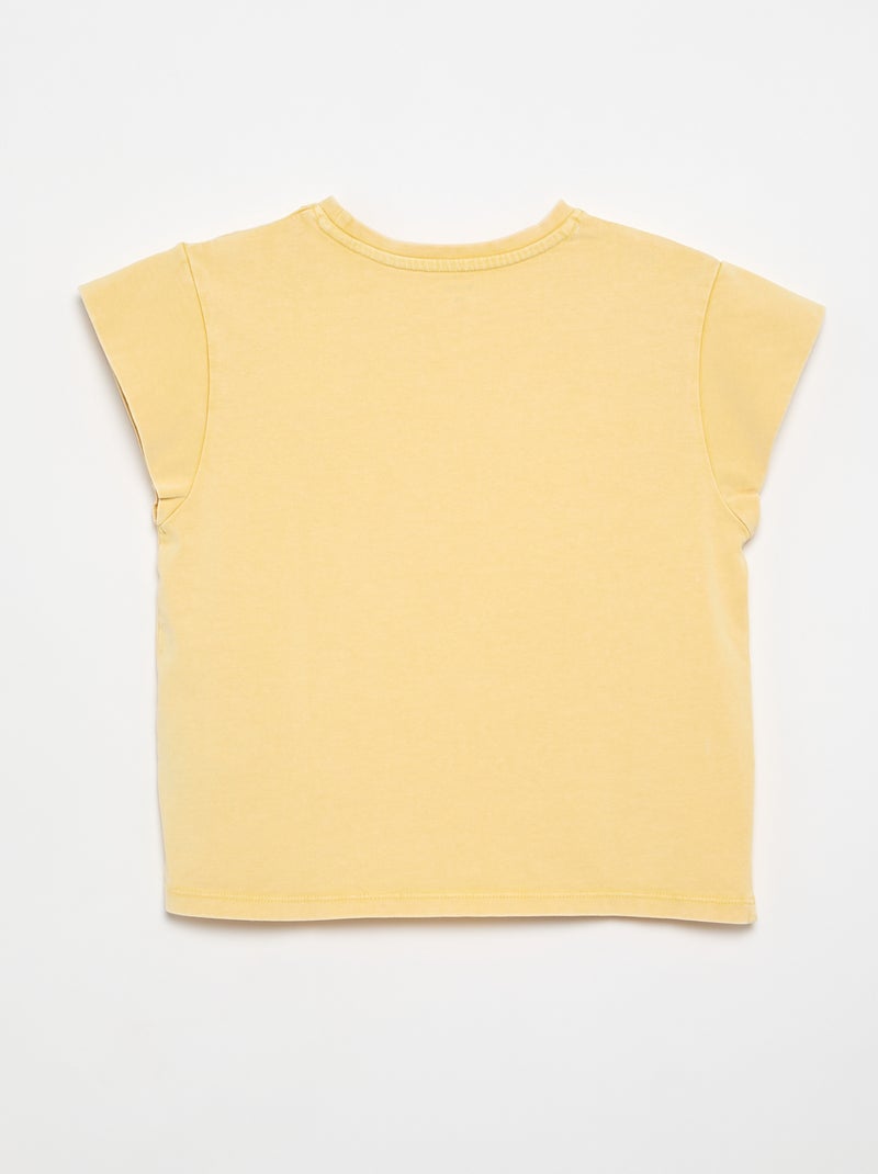 T-shirt a tinta unita a maniche extra-corte Giallo - Kiabi