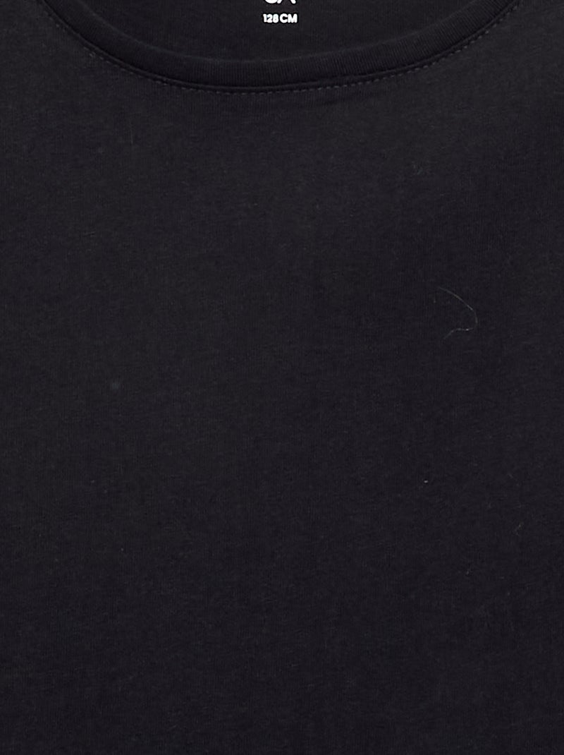 T-shirt a tinta unita a maniche lunghe Nero - Kiabi