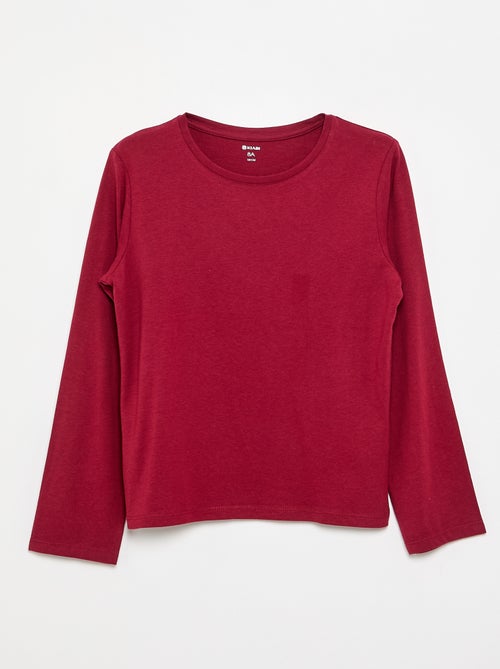 T-shirt a tinta unita a maniche lunghe - Kiabi