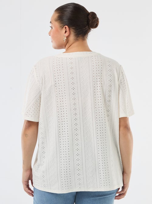 T-shirt a tinta unita in maglia traforata - Kiabi T-shirt a tinta unita in maglia traforata - Kiabi