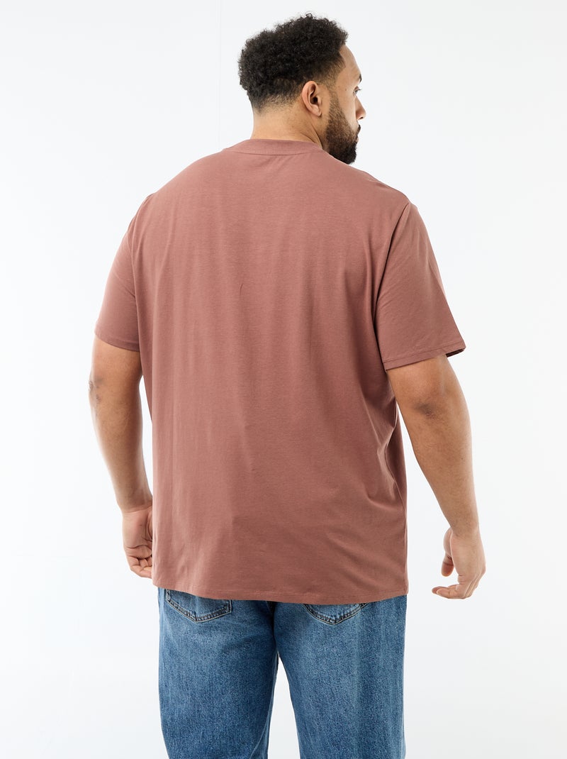 T-shirt a tinta unita regular fit Marrone - Kiabi