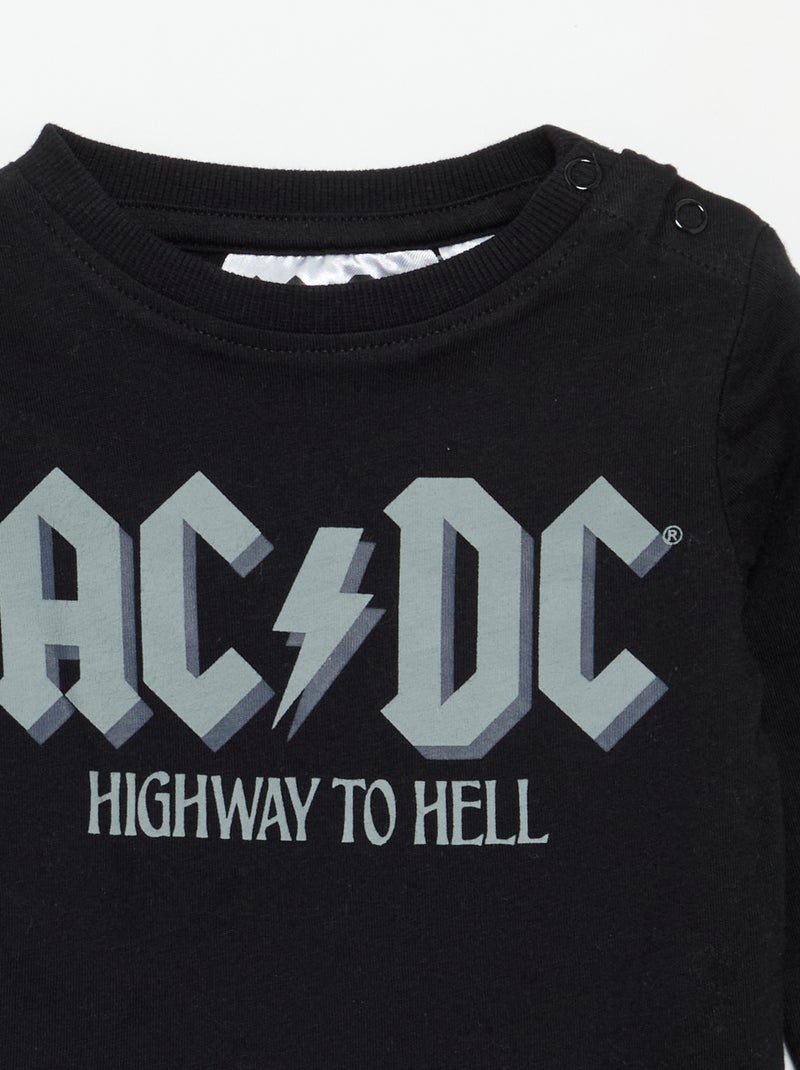 T-shirt 'AC/DC' à manches longues Beige - Kiabi