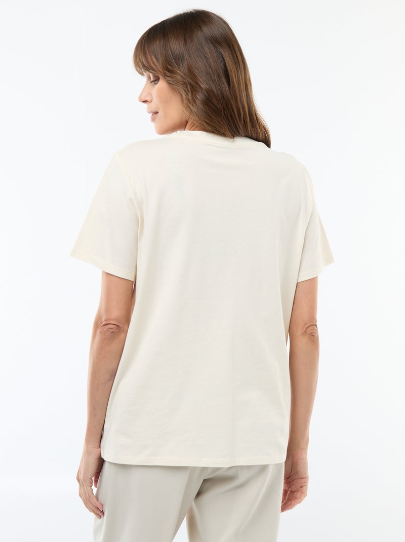 T-shirt allattamento a maniche corte con stampa Bianco - Kiabi
