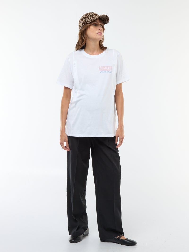 T-shirt allattamento a maniche corte con stampa Bianco - Kiabi