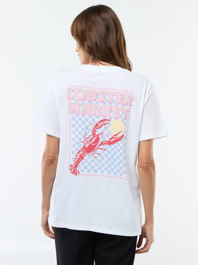 T-shirt allattamento a maniche corte con stampa Bianco - Kiabi