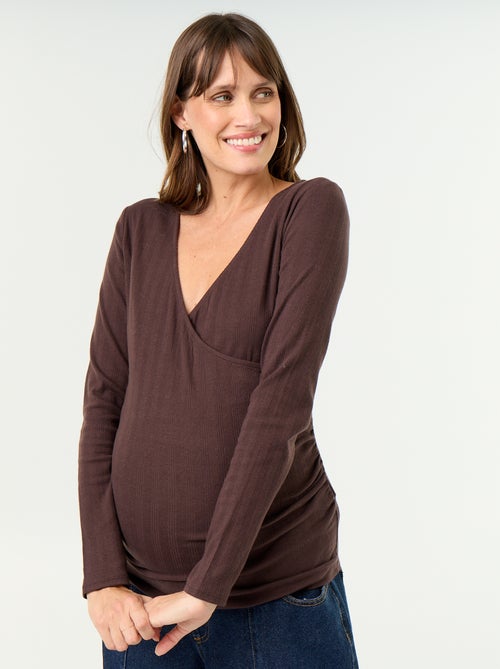 T-shirt allattamento con scollo a portafoglio - Kiabi T-shirt allattamento con scollo a portafoglio - Kiabi
