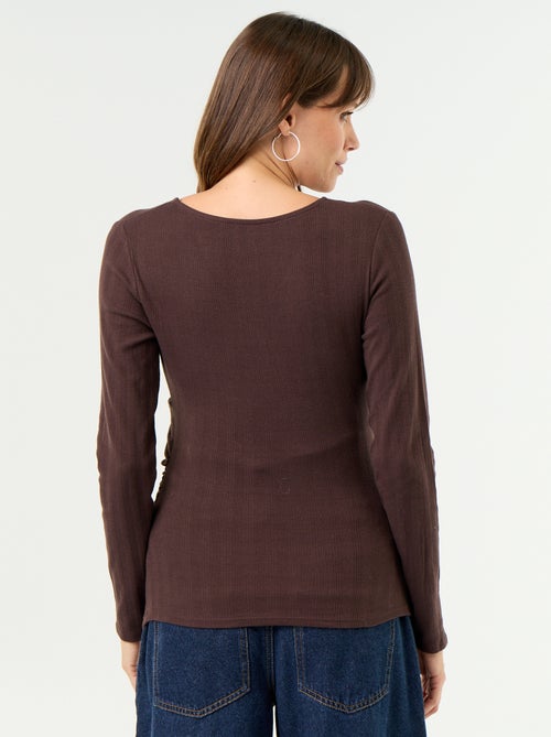 T-shirt allattamento con scollo a portafoglio - Kiabi T-shirt allattamento con scollo a portafoglio - Kiabi