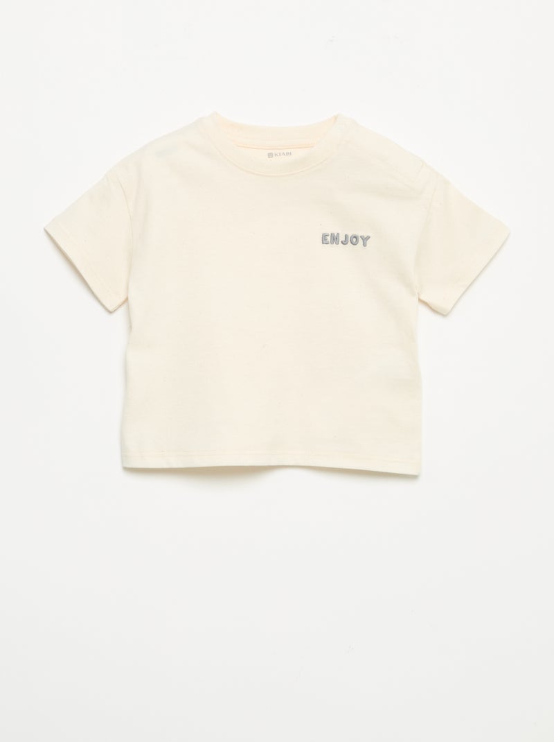 T-shirt and Jogging Bottoms Set White - Kiabi