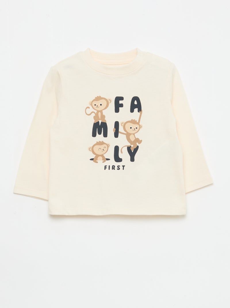 T-shirt and Trousers Set - 2 Pieces Beige - Kiabi