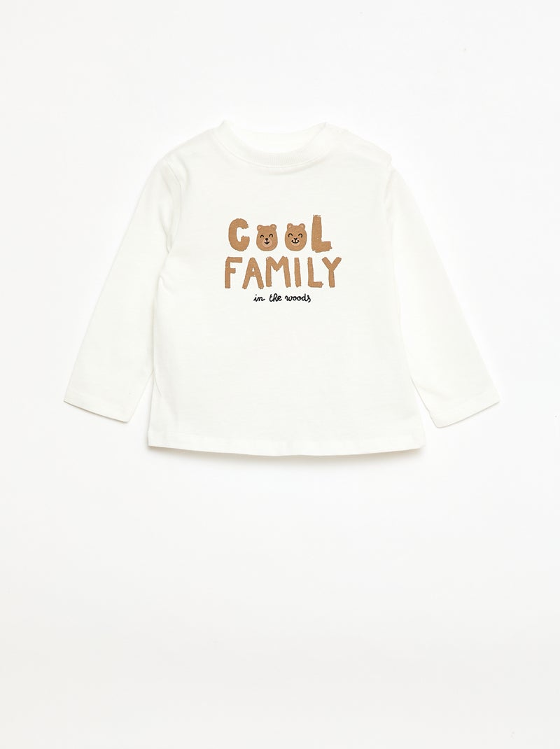 T-shirt and Trousers Set - 2 Pieces White - Kiabi