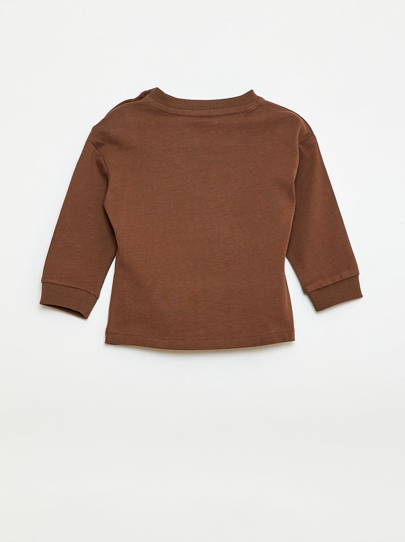 T-shirt animé maille bouclette Marron - Kiabi