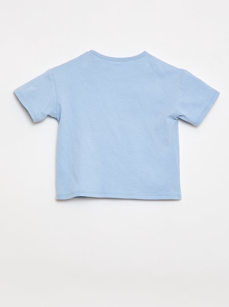 T-Shirt aus Baumwolljersey mit Herz-Patch Blau - Kiabi