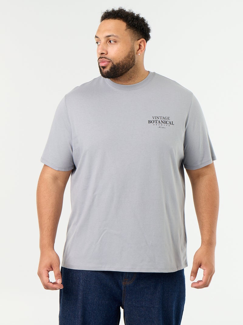 T-Shirt aus bedrucktem Jersey mit kurzen Ärmeln Gris - Kiabi