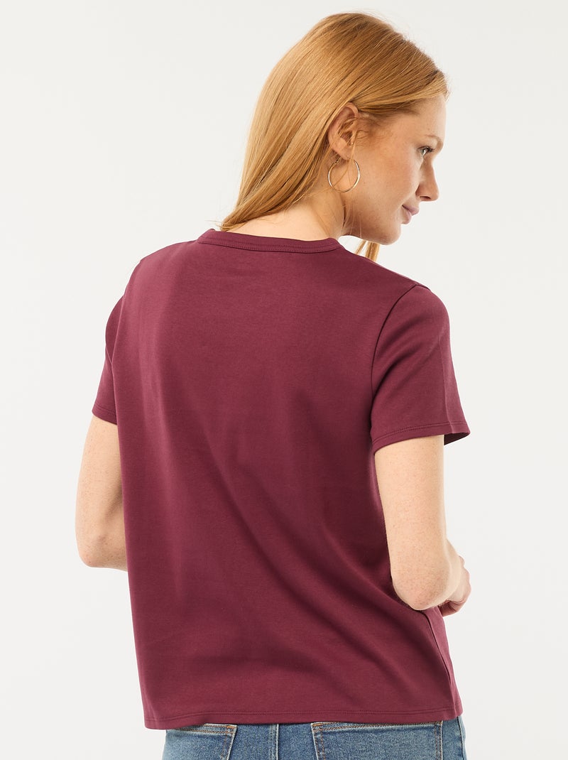 T-Shirt aus dickem Baumwollstoff Lila - Kiabi