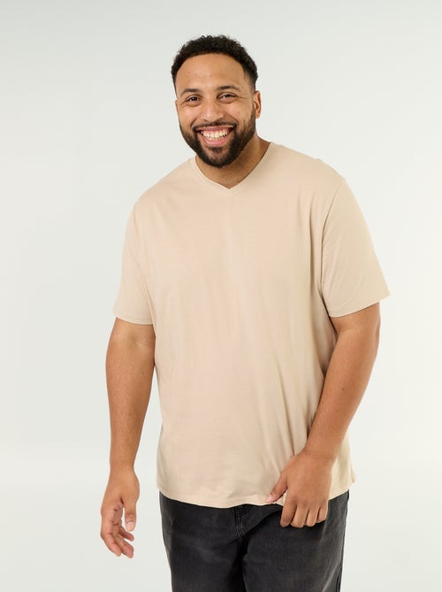 T-Shirt aus Jersey mit V-Ausschnitt - Kiabi