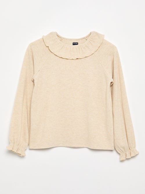 T-Shirt aus Kuschelstrick – Kollektion "einfach anzuziehen" - Kiabi